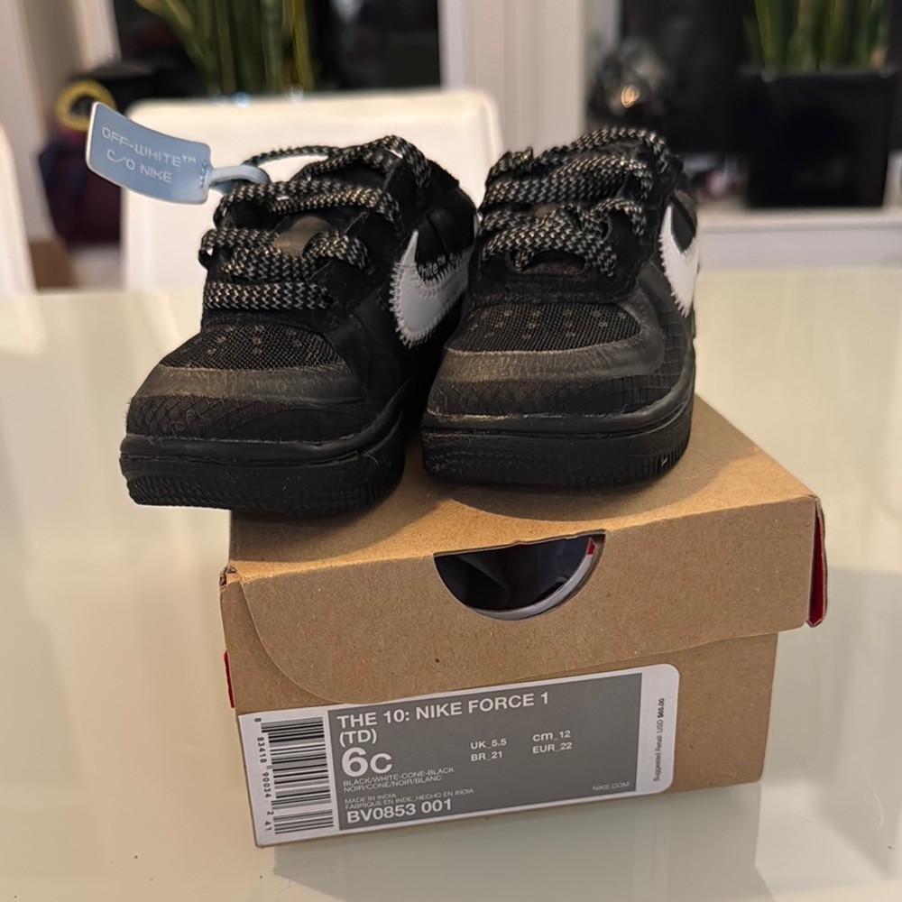 Off White x Nike Force 1 Toddler Sneakers - size 6c - Picture 2 of 7